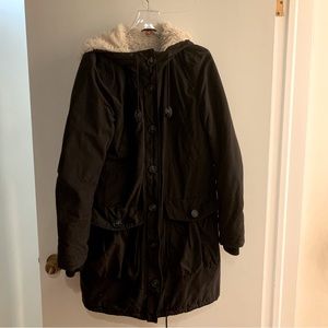 H&M Hooded Sherpa Adjustable Drawstring Jacket Size 6